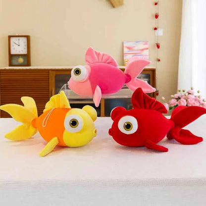 Kawaii Cute Fish Plush Pillow - Soft Stuffed Sea Animal Doll and Gift, 3 Colors and 3 Sizes
