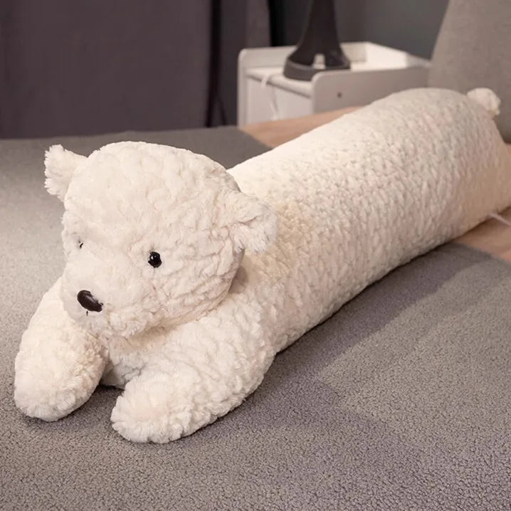 Long Curly Animal Plush Pillow – Giant Stuffed Body Cushion