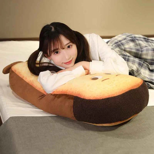 Cute Toast Bread Plush Pillow – Kawaii Soft Food Stuffed Cushion