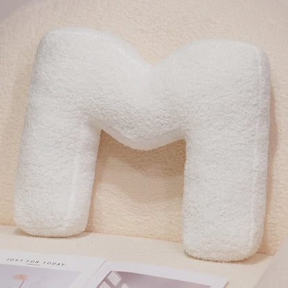Kawaii English Letter Plush Pillow – Soft Stuffed Alphabet Sofa Cushion & Kids Learning Toy (A–Z + Heart) M