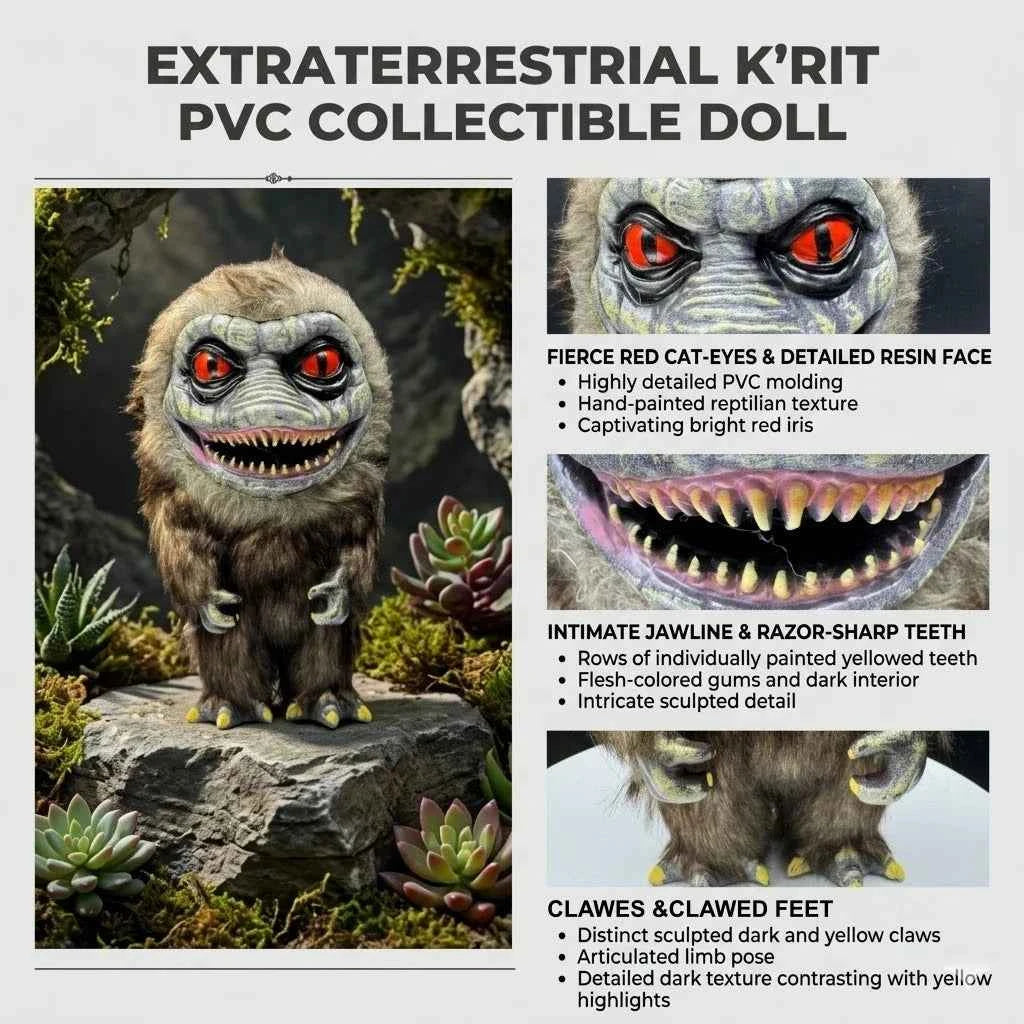 Critters Retro Horror Monster Plush Toy Horror Design With Glowing Red Eyes Ideal For Halloween Decor & Collector Gifts