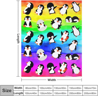 Penguin Flannel Fleece Blanket – Ultra Soft Microfiber Throw Blanket