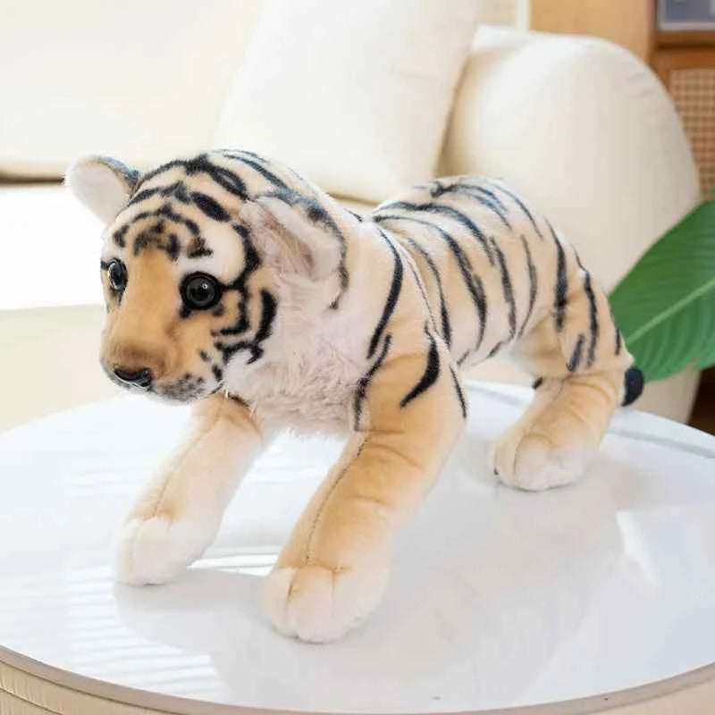 39cm-49cm Realistic Wild Animal Series Plush Toys Cute Fluffy Stuffed Tiger Lion Leopard Doll Cushion Funny Birthday Gift