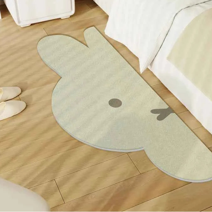 Cute Bunny Girls Heartfelt Bedside Rug Soft Toy Bedroom White