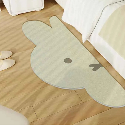 Cute Bunny Girls Heartfelt Bedside Rug Soft Toy Bedroom White