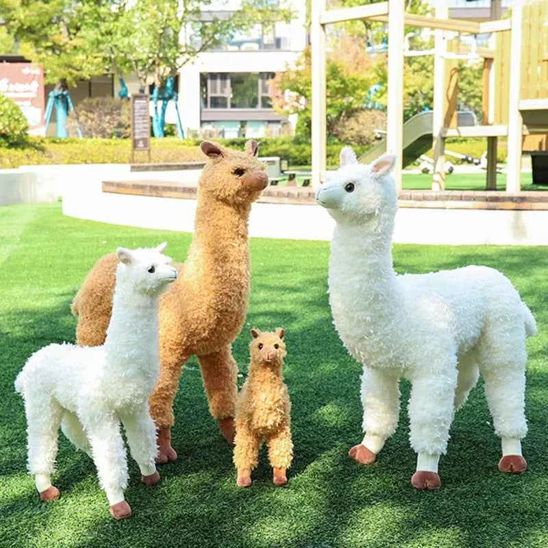 Realistic Standing Alpaca Plush Stuffed Animal – Soft Llama Toy for Kids & Adults