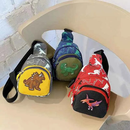 Cute Dinosaur Children's Sling Bag (7.1 in) - Waterproof Oxford Crossbody Chest Bag