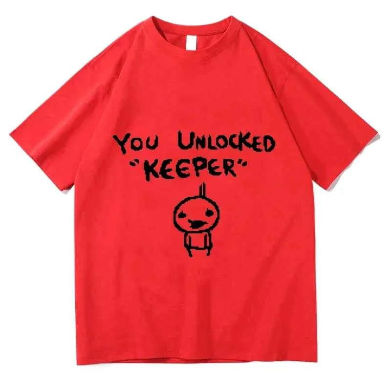 The Binding Of Isaac Print T Shirt - Oversized You Unlocked Keeper Streetwear Tee
