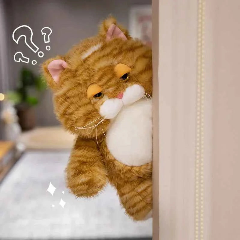 Kawaii Weighted Sitting Cat Plush – 25 cm