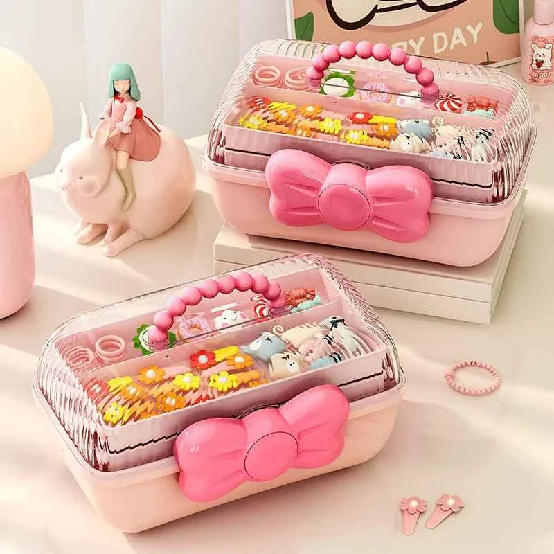 Multi-layer Hairpin Organizer Cute Girl Jewelry Case Head