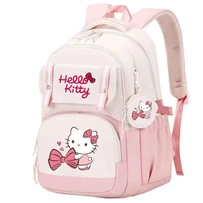 Hello Kitty Large Capacity Backpack Cartoon Daypack Travel Commute Knapsack School bag for Kids Girls Mochila With Coin Purse