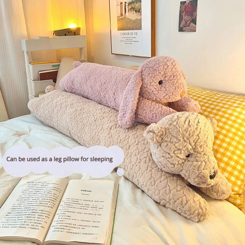Long Curly Animal Plush Pillow – Giant Stuffed Body Cushion