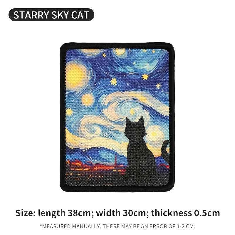 Durable Wall-Mounted Cat Scratching Post & Mat - Stitched Starry Sky-1PCS