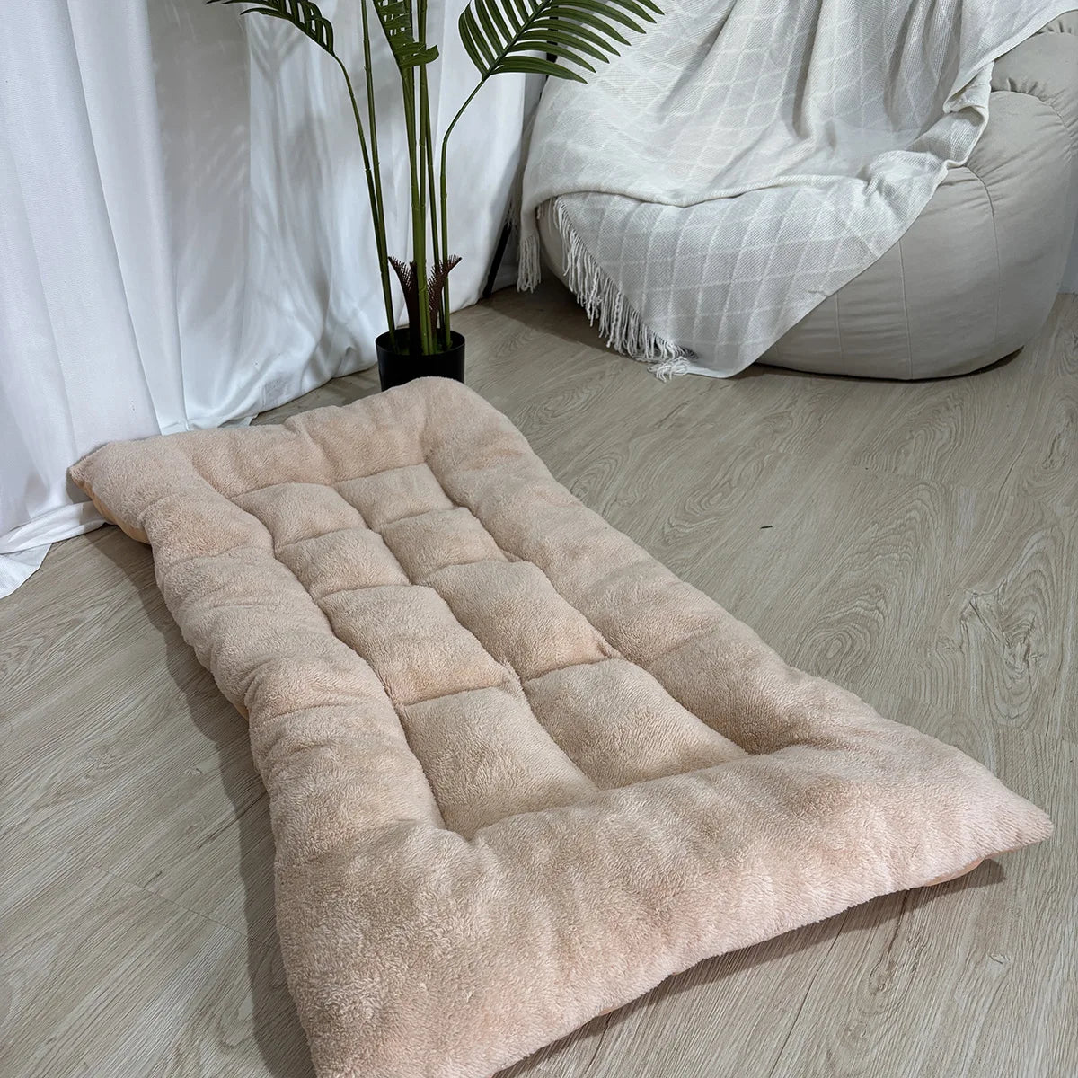 Large Dog Bed Mat – Double-Sided Warm Sleeping Pad Yellow