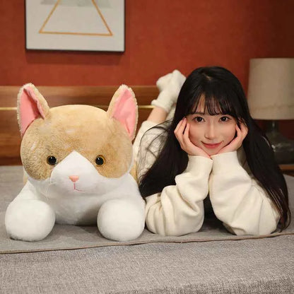 Realistic Kitten Plush Toy – Cute Sleeping Cat Stuffed Animal Pillow