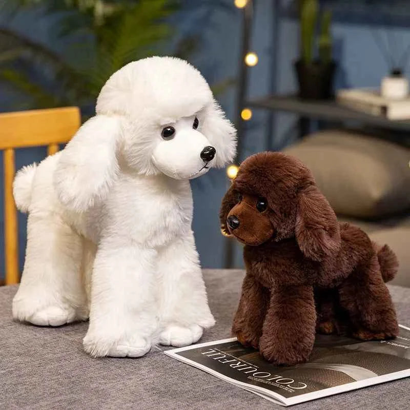 Kawaii Lifelike Poodle Plush Doll - Soft Stuffed Realistic Puppy Toy and Gift in 2 Colors, 20cm and 32cm