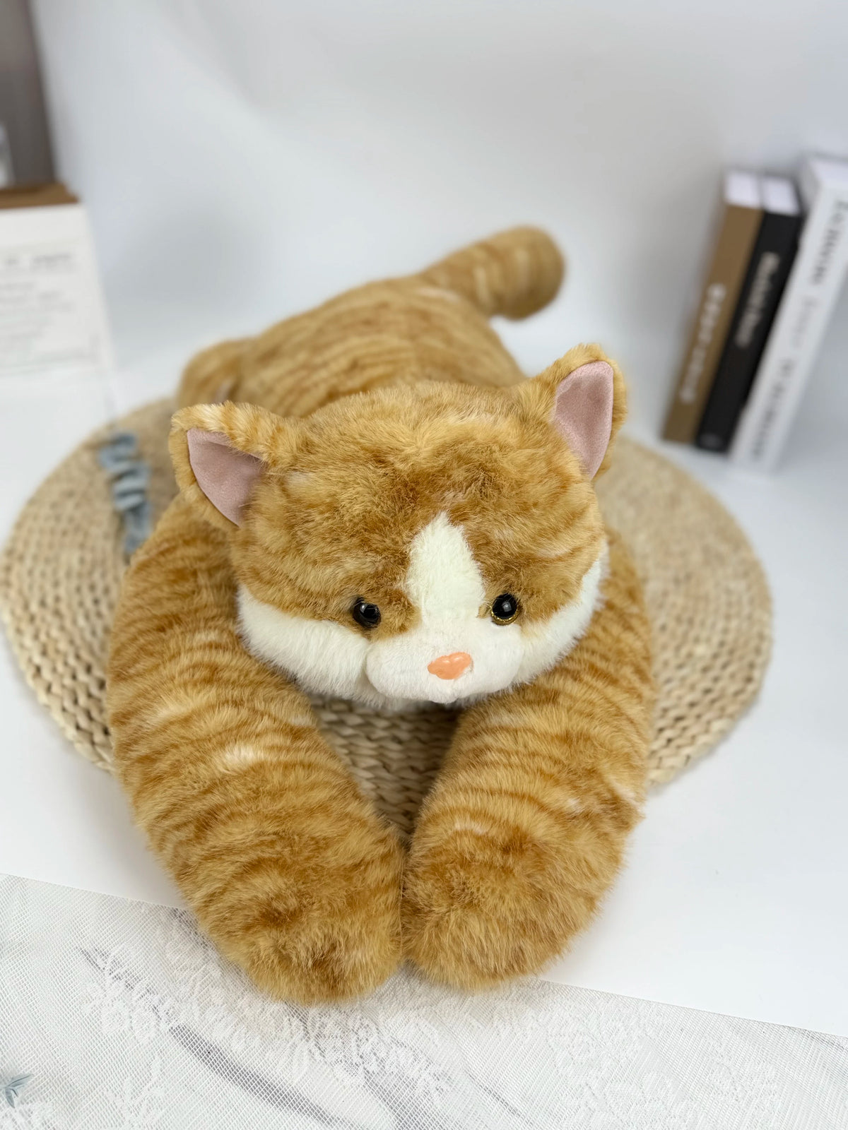 30/65CM Long Arm Weighted Series Panda Koala Dinosaur Tree Lazy Bear Plush Doll Cute Cartoon Animal Lying Doll Party Gift Striped Cat