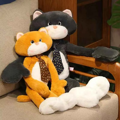 Kawaii Long Arm Anime Cat Plush Toy – Soft Stuffed Doll in 2 Colors & 3 Sizes (40–80cm)