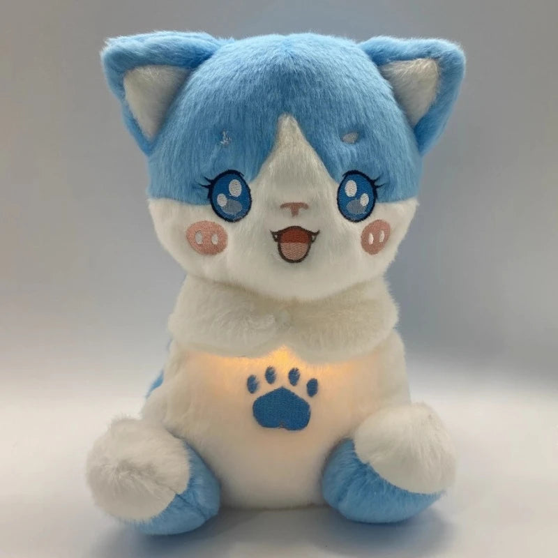 Luminous Breathing Fox Cat Plush Toy – Music & Light Sleep Companion