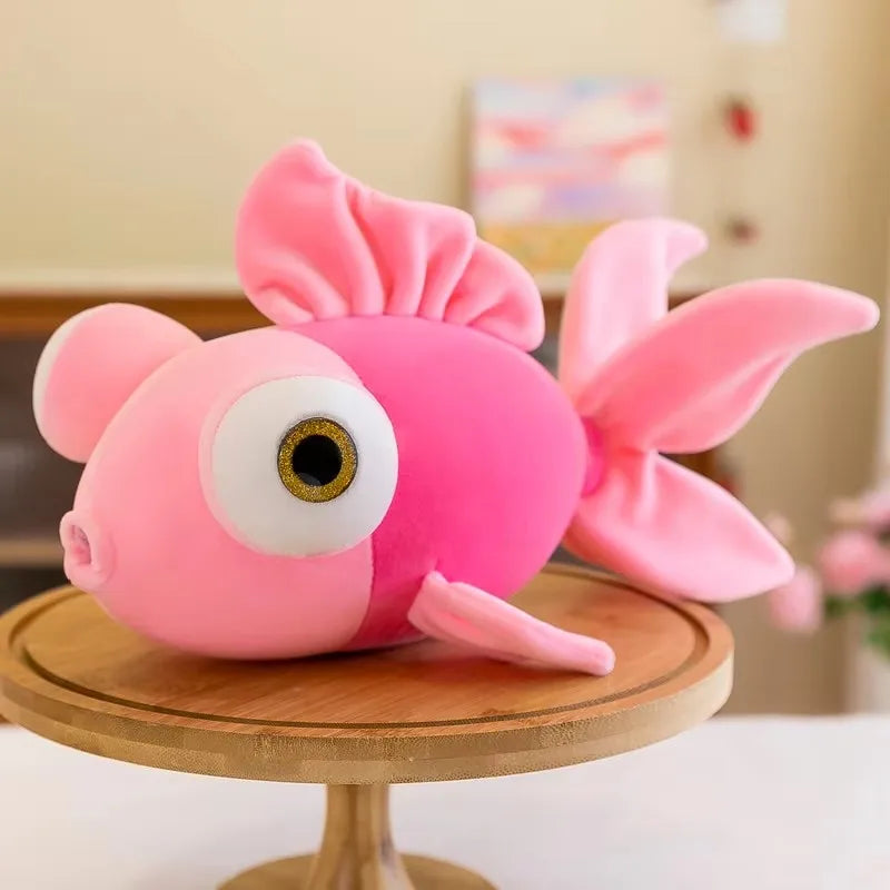 Kawaii Cute Fish Plush Pillow - Soft Stuffed Sea Animal Doll and Gift, 3 Colors and 3 Sizes Pink