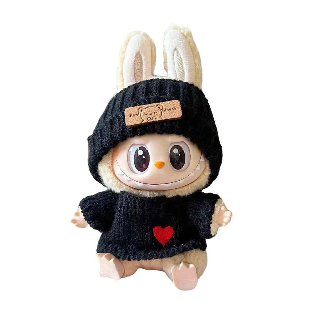 For Labubu 15-17cm V1 v2 Clothes Outfit Sitting Clothes Cute Sweater Hat Outfit Accessories Fashion Dolls Accessories No Dolls