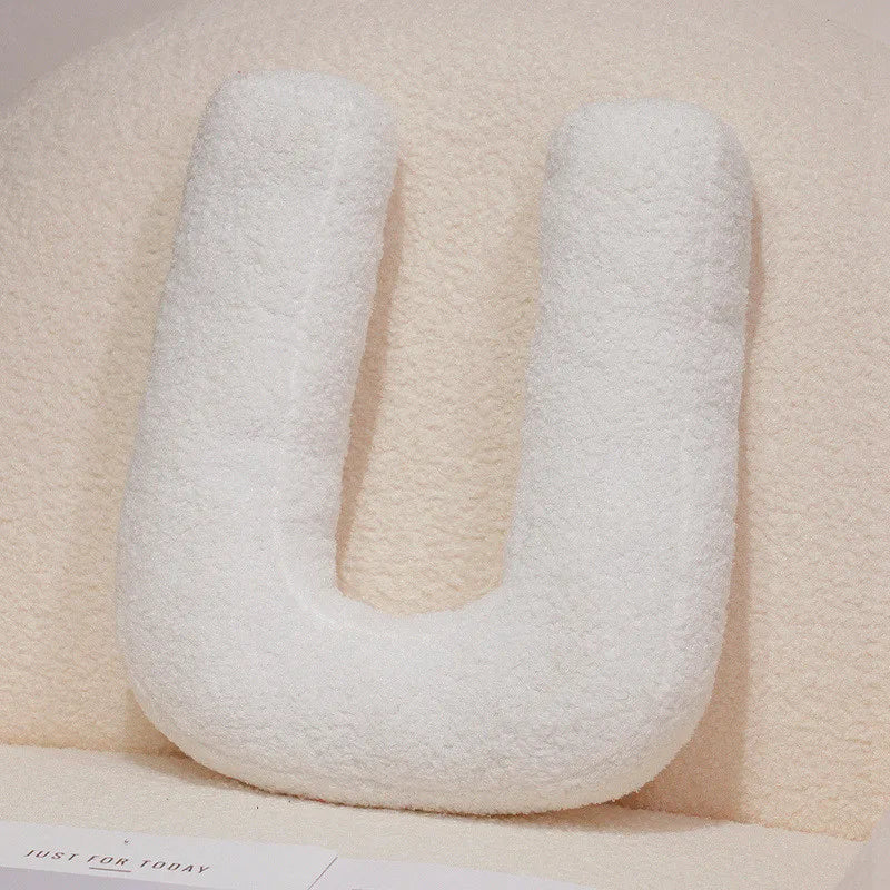 Kawaii English Letter Plush Pillow – Soft Stuffed Alphabet Sofa Cushion & Kids Learning Toy (A–Z + Heart) U