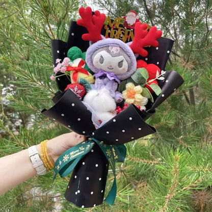 Kawaii My Melody/Kuromi Plush Bouquet (13.8 in) - Creative Stuffed Animal Roses Gift