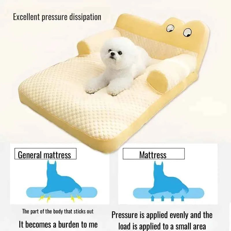 Pet Sofa Ice Doudou Backrest Big Eye Cushion Cool Feeling