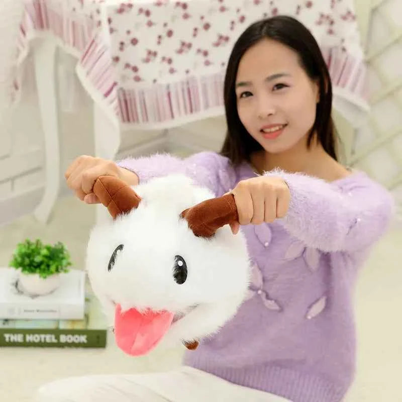 Kawaii Fluffy White Puff Creature Plush Doll - Soft Stuffed Snow Puff Fantasy Animal Toy and Gift, 25cm
