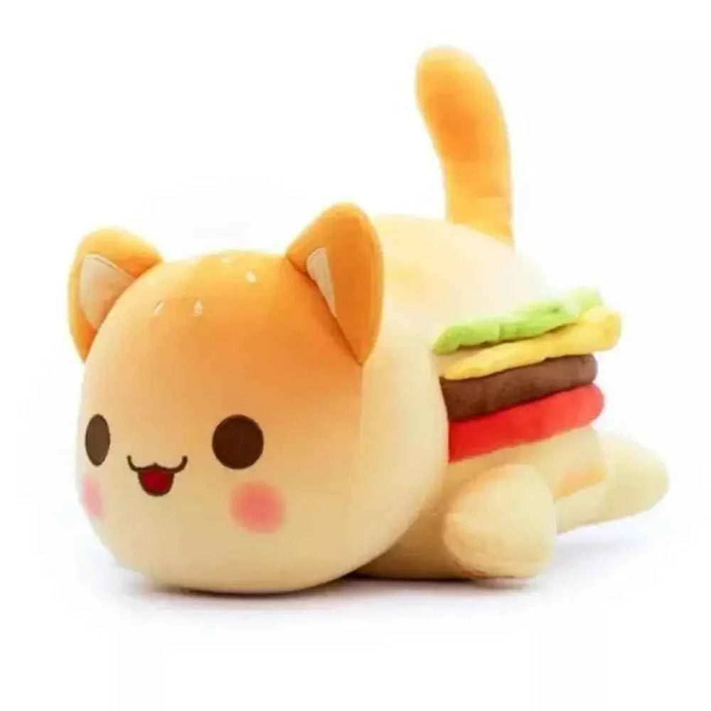Aphmau Meows Cat Plush Toy Soft Meemeow Stuffed Donut Cat Plushes Kawaii French Fry Cheeseburger Food Plush Doll Birthday Gifts