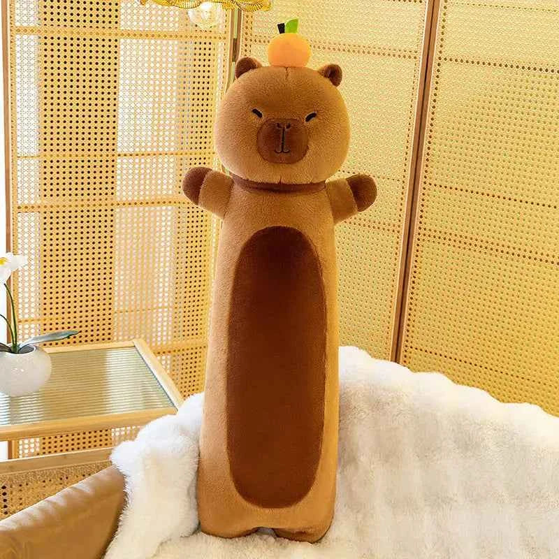 Kawaii Giant Long Capybara Plush Pillow (21.7-43.3 in) - Soft Stuffed Animal Gift