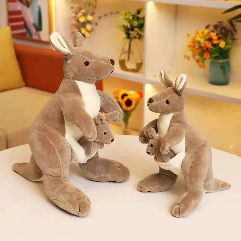 Mother & Baby Kangaroo Plush Toy – Cute Kangaroo Stuffed Animal Pillow