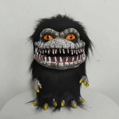 Soft Black Fur Horror Monster Doll Detailed Scary Face With Yellow Claws Perfect For Halloween Party Decor Or Critters Fans
