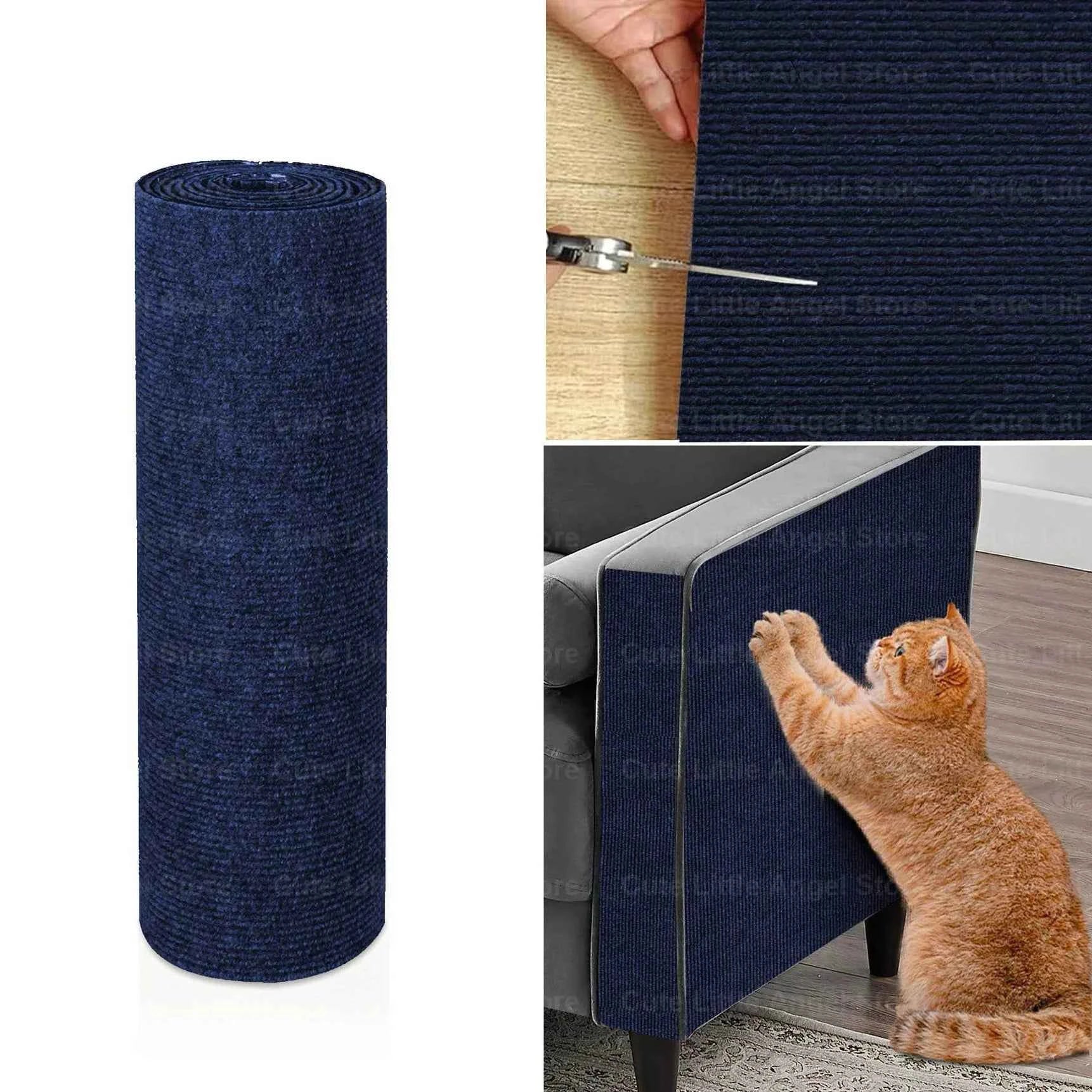 40x300cm Cat Scratcher Sofa Protector Cats Scratcher Pad Dark Blue
