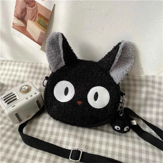 Kawaii Cute Cat Plush Shoulder Bag (6.7 in) - Japanese Cartoon Crossbody Phone Purse