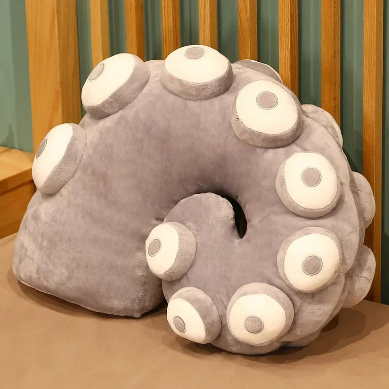 New Simulated Octopus Tentacles Plush Throw Pillows Soft Warm Hands and Feet Tentacles Dolls Funny Room Decor Gifts for Kids grey 45X35cm