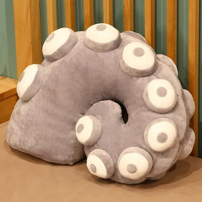 New Simulated Octopus Tentacles Plush Throw Pillows Soft Warm Hands and Feet Tentacles Dolls Funny Room Decor Gifts for Kids grey 45X35cm