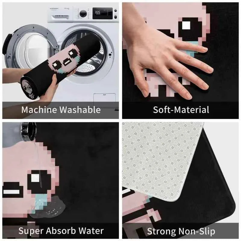 The Binding Of Isaac Pixel Front Floor Door Entrance Mat Indoor Bathroom Kitchen Doormat Living Room Carpet Rug