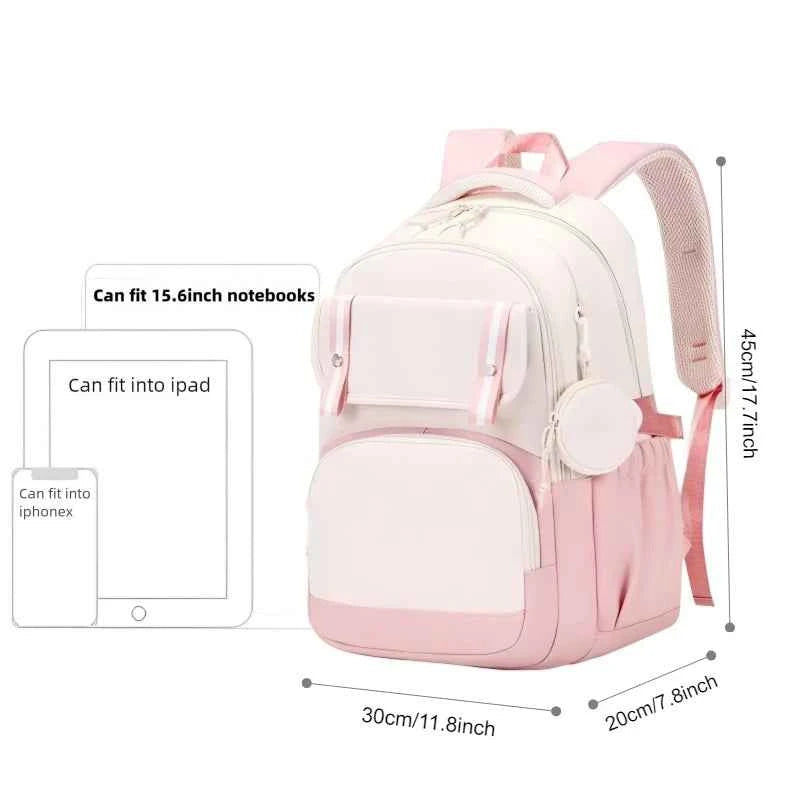 Hello Kitty Large Capacity Backpack Cartoon Daypack Travel Commute Knapsack School bag for Kids Girls Mochila With Coin Purse