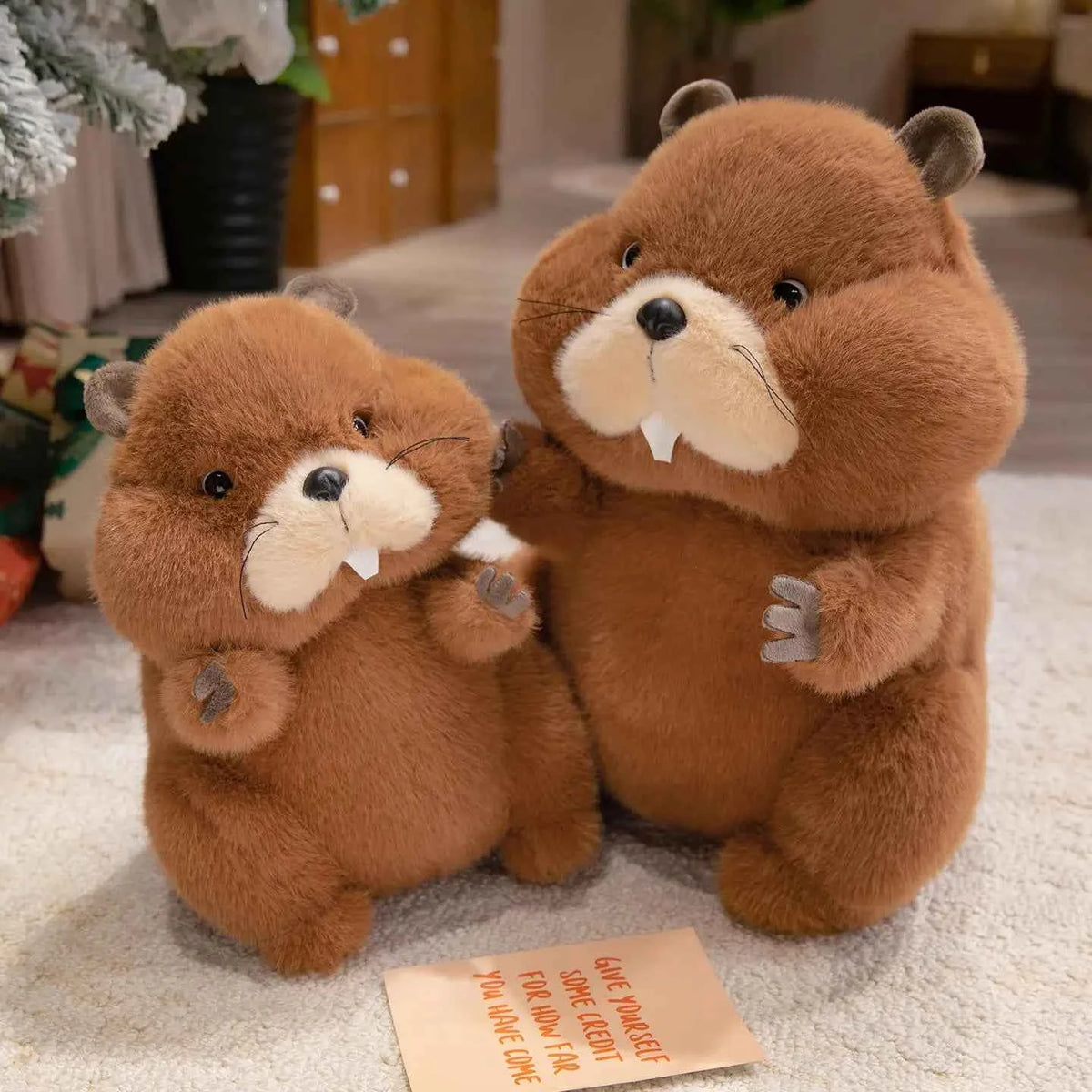 Cute Simulation Marmot Plush Doll - Fluffy Sitting Groundhog Stuffed Animal Toy Gift, 3 Sizes 45cm (17.7")