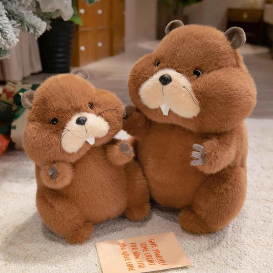 Cute Simulation Marmot Plush Doll - Fluffy Sitting Groundhog Stuffed Animal Toy Gift, 3 Sizes 45cm (17.7")