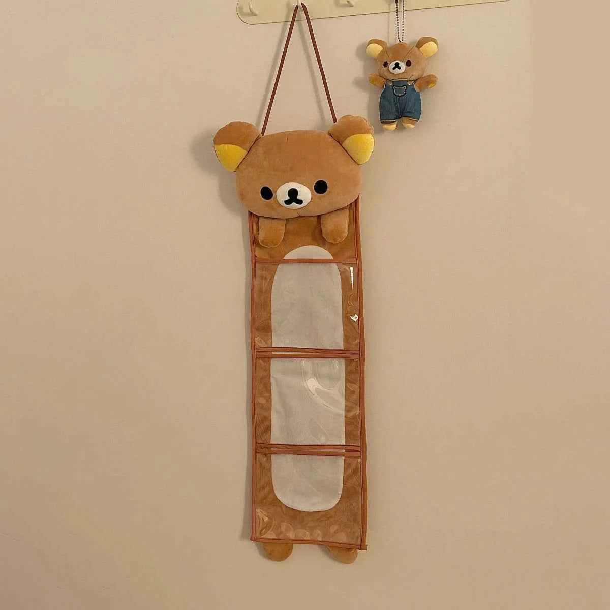 Kawaii Rilakkuma Wall Hanging Storage Bag Cartoon Bear Door A