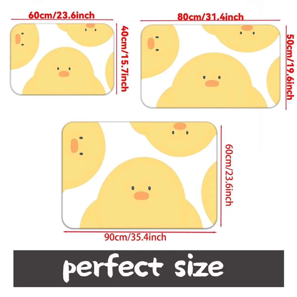 1pc Cute Yellow Duck Face Doormat Non-Slip Absorbent Rug