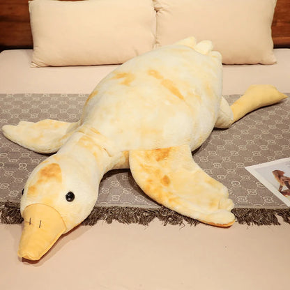 Giant Colorful Goose Plush Pillow – 130cm Long Stuffed Hug Cushion Yellow