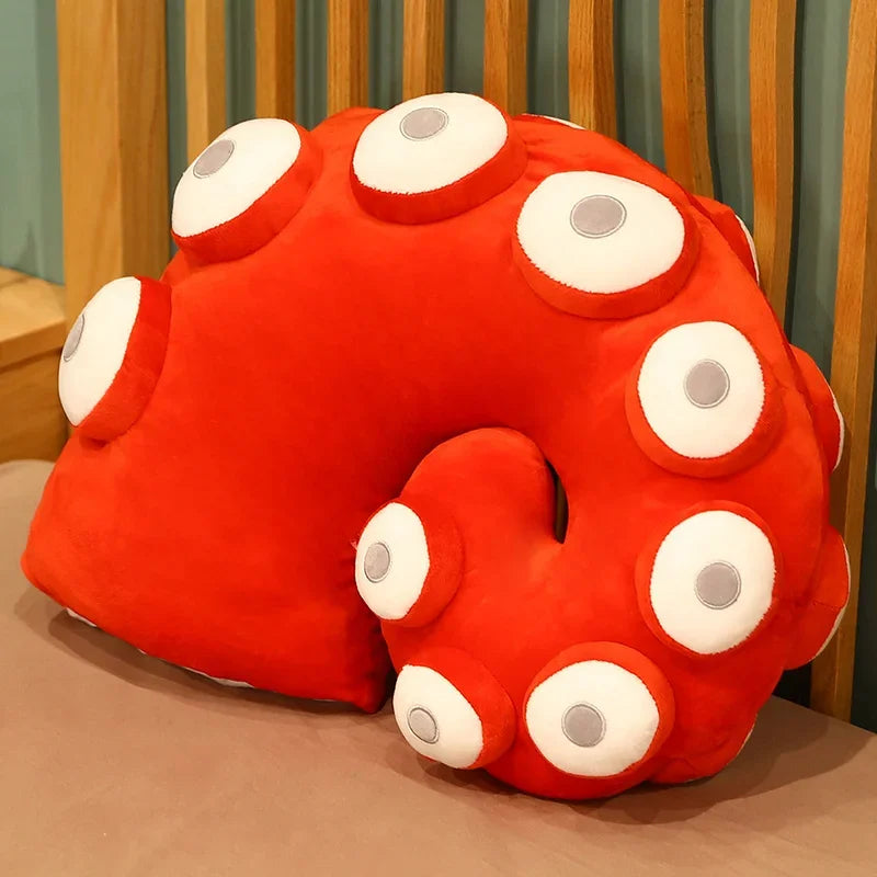 New Simulated Octopus Tentacles Plush Throw Pillows Soft Warm Hands and Feet Tentacles Dolls Funny Room Decor Gifts for Kids red 45X35cm