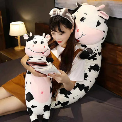 Giant Milk Cow Plush Toy – Cute Sleeping Cow Stuffed Animal Body Pillow