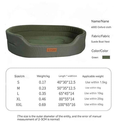 Oxford Cloth Dog Bed Mat – Moisture-Resistant Pet Mattress with Sponge Filling Green