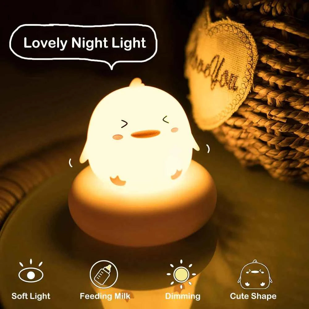 Cute Animal Night Light for Kids - 3 Level Dimmable Nursery Sleeping Lamp
