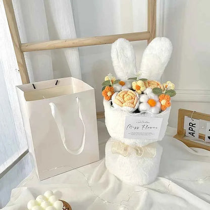 Cute Knitted Rabbit Plush Bouquet - Graduation/Valentine's Day/Birthday Gift