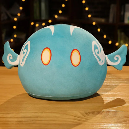Genshin Impact Elemental Slime Plush Pillow - Soft Stuffed Cushion Collectible Gift, 7 Elements and 2 Sizes Wind